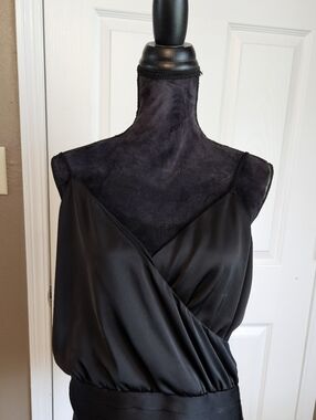 Express Black Satin Surplice Camisole